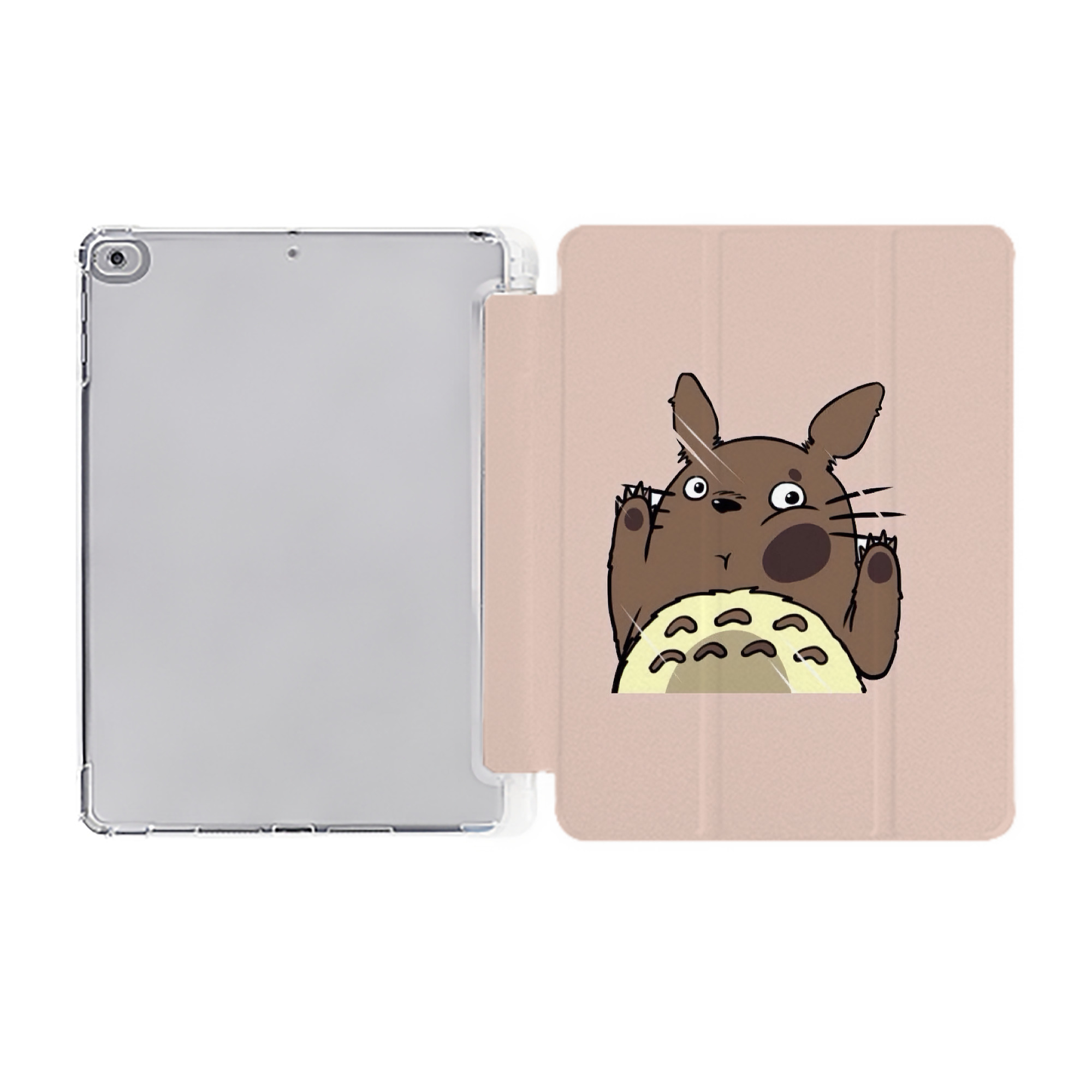 （画像用） となりのトトロ 草壁メイ 草壁サツキ My Neighbor Totoro Satsuki Kusakabe Mei Kusakabe IPad ケース ペン収納付き 三つ折りスタンド PUレザー×シリコン 対応機種9.5/10.5/10.9インチ